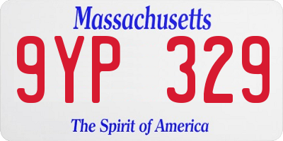MA license plate 9YP329