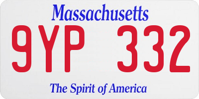 MA license plate 9YP332