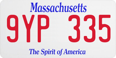 MA license plate 9YP335