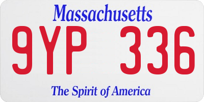 MA license plate 9YP336