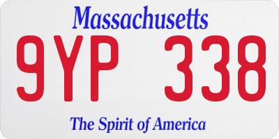 MA license plate 9YP338
