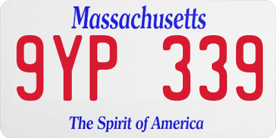 MA license plate 9YP339