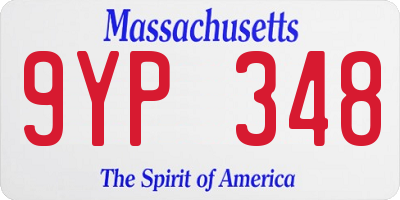 MA license plate 9YP348