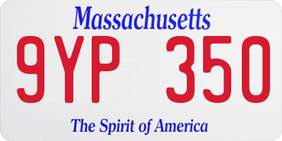 MA license plate 9YP350