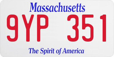 MA license plate 9YP351