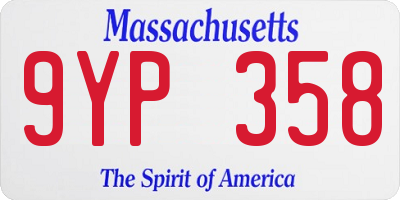 MA license plate 9YP358