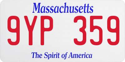 MA license plate 9YP359