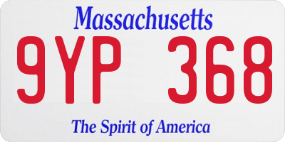 MA license plate 9YP368