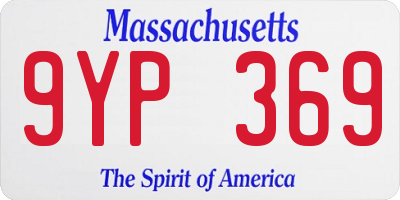 MA license plate 9YP369