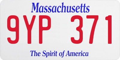 MA license plate 9YP371