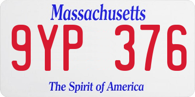 MA license plate 9YP376
