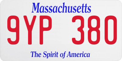 MA license plate 9YP380