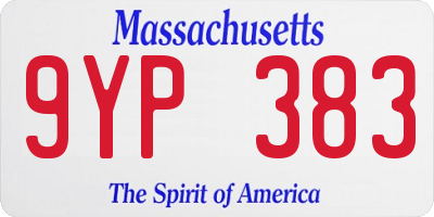 MA license plate 9YP383