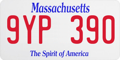MA license plate 9YP390