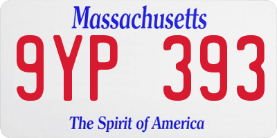 MA license plate 9YP393