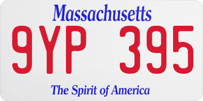 MA license plate 9YP395