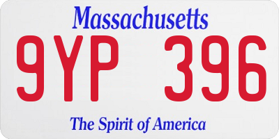 MA license plate 9YP396
