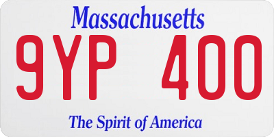MA license plate 9YP400