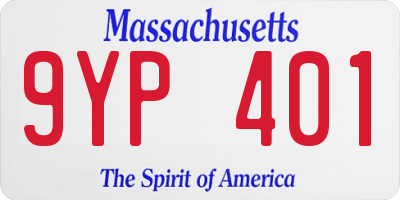 MA license plate 9YP401