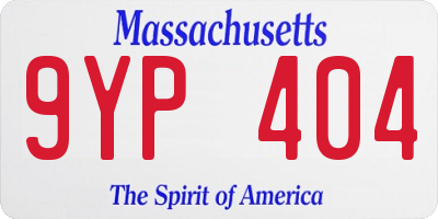 MA license plate 9YP404
