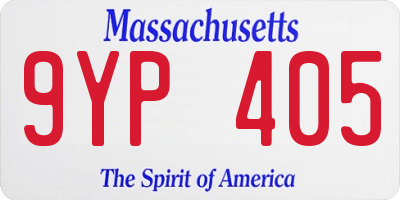MA license plate 9YP405