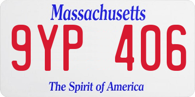 MA license plate 9YP406