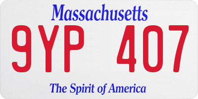 MA license plate 9YP407