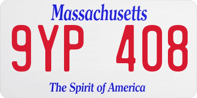 MA license plate 9YP408