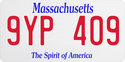 MA license plate 9YP409