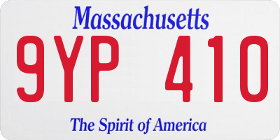 MA license plate 9YP410