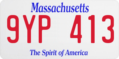 MA license plate 9YP413