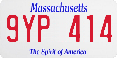 MA license plate 9YP414