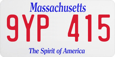 MA license plate 9YP415