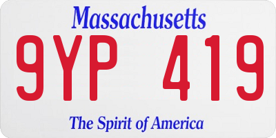 MA license plate 9YP419