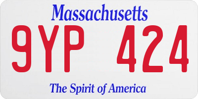 MA license plate 9YP424