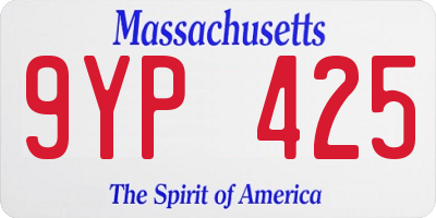 MA license plate 9YP425