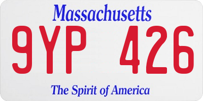 MA license plate 9YP426