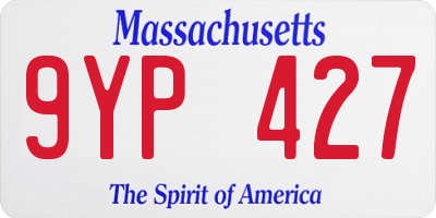 MA license plate 9YP427