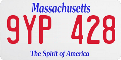MA license plate 9YP428