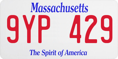 MA license plate 9YP429