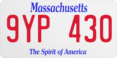 MA license plate 9YP430