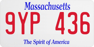 MA license plate 9YP436