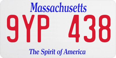 MA license plate 9YP438