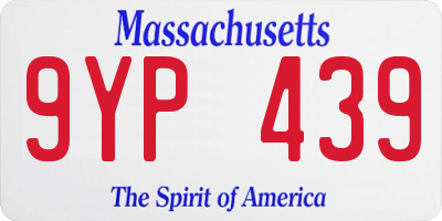 MA license plate 9YP439