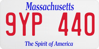 MA license plate 9YP440