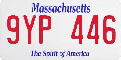 MA license plate 9YP446
