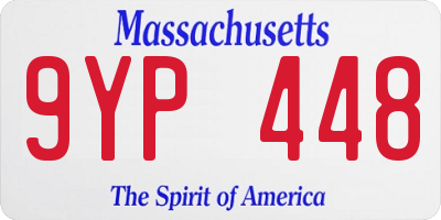 MA license plate 9YP448