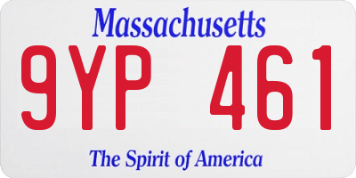 MA license plate 9YP461