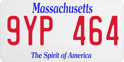 MA license plate 9YP464