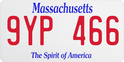 MA license plate 9YP466